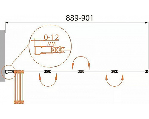Приобрести Шторка на ванну Cezares Relax 90 RELAX-V-4-90/140-C-Bi профиль Серый стекло прозрачное в магазине сантехники Santeh-Crystal.ru