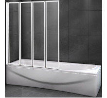 Шторка на ванну Cezares Relax 90 RELAX-V-4-90/140-C-Bi профиль Серый стекло прозрачное