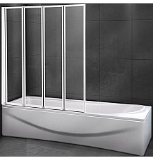 Шторка на ванну Cezares Relax 90 RELAX-V-4-90/140-C-Bi профиль Серый стекло прозрачное