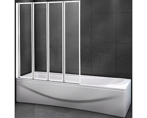 Приобрести Шторка на ванну Cezares Relax 90 RELAX-V-4-90/140-C-Bi профиль Серый стекло прозрачное в магазине сантехники Santeh-Crystal.ru