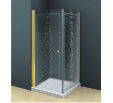 Душевой уголок Cezares ROYAL PALACE-A-AH-1-90/100-CP-G профиль Золото стекло прозрачное с матовым узором