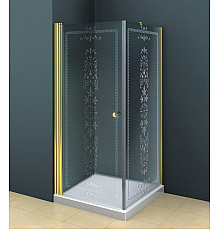 Душевой уголок Cezares ROYAL PALACE-A-AH-1-90/100-CP-G профиль Золото стекло прозрачное с матовым узором