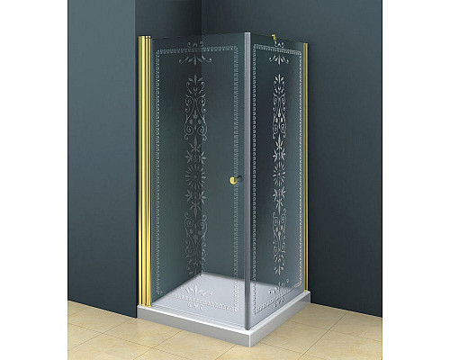 Santeh-Crystal.ru: Душевой уголок Cezares ROYAL PALACE-A-AH-1-90/100-CP-G профиль Золото стекло прозрачное с матовым узором Заказать Душевой уголок Cezares ROYAL PALACE-A-AH-1-90/100-CP-G профиль Золото стекло прозрачное с матовым узором в магазине сантехники Santeh-Crystal.ru
