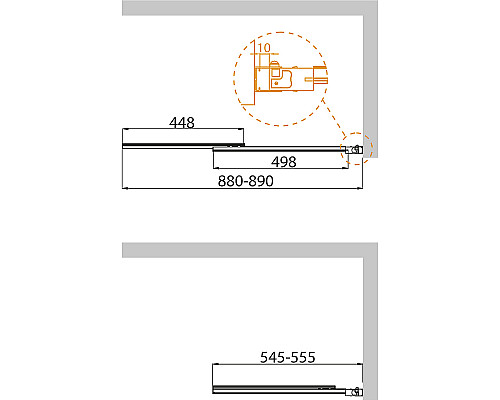 Шторка на ванну Cezares Slider 90 SLIDER-VF-11-90/150-C-Cr профиль Хром стекло прозрачное