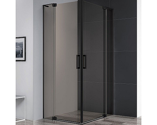 Приобрести Душевой уголок Cezares Slider 100x80 SLIDER-AH-2-70/80-90/100-BR-NERO профиль Черный матовый стекло бронзовое в магазине сантехники Santeh-Crystal.ru