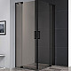 Приобрести Душевой уголок Cezares Slider 100x80 SLIDER-AH-2-70/80-90/100-BR-NERO профиль Черный матовый стекло бронзовое в магазине сантехники Santeh-Crystal.ru