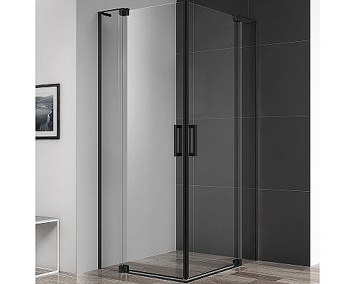 Приобрести Душевой уголок Cezares Slider 100x80 SLIDER-AH-2-70/80-90/100-C-NERO профиль Черный матовый стекло прозрачное в магазине сантехники Santeh-Crystal.ru