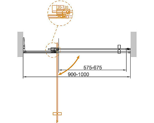 Купить Душевая дверь Cezares Slider 100 SLIDER-B-1-90/100-BR-Cr профиль Хром стекло бронзовое в магазине сантехники Santeh-Crystal.ru