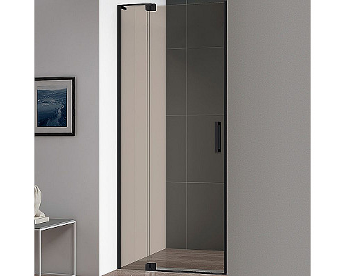 Купить Душевая дверь Cezares Slider 100 SLIDER-B-1-90/100-BR-NERO профиль Черный матовый стекло бронзовое в магазине сантехники Santeh-Crystal.ru