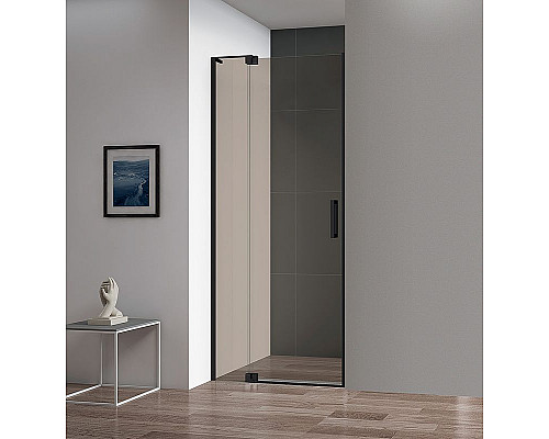 Купить Душевая дверь Cezares Slider 100 SLIDER-B-1-90/100-BR-NERO профиль Черный матовый стекло бронзовое в магазине сантехники Santeh-Crystal.ru