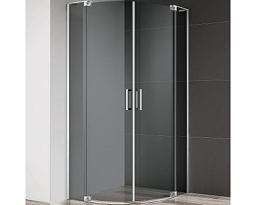 Приобрести Душевой уголок Cezares Slider 100x100 SLIDER-R-2-90/100-GRIGIO-Cr профиль Хром стекло серое в магазине сантехники Santeh-Crystal.ru