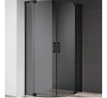 Душевой уголок Cezares Slider 100x100 SLIDER-R-2-90/100-GRIGIO-NERO профиль Черный матовый стекло серое