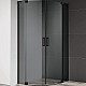 Купить Душевой уголок Cezares Slider 100x100 SLIDER-R-2-90/100-GRIGIO-NERO профиль Черный матовый стекло серое в магазине сантехники Santeh-Crystal.ru
