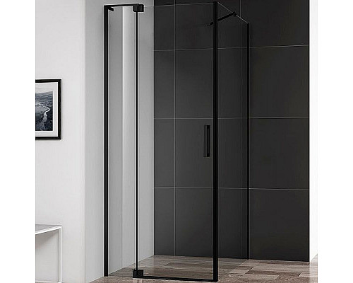 Заказать Душевой уголок Cezares Slider 110x90 SLIDER-AH-1-90-100/110-C-NERO профиль Черный матовый стекло прозрачное в магазине сантехники Santeh-Crystal.ru