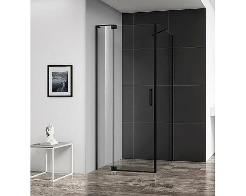 Заказать Душевой уголок Cezares Slider 110x90 SLIDER-AH-1-90-100/110-C-NERO профиль Черный матовый стекло прозрачное в магазине сантехники Santeh-Crystal.ru