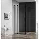 Заказать Душевой уголок Cezares Slider 110x90 SLIDER-AH-1-90-100/110-C-NERO профиль Черный матовый стекло прозрачное в магазине сантехники Santeh-Crystal.ru