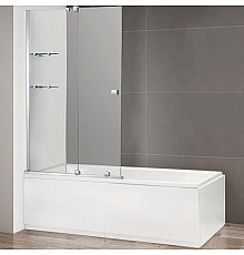 Шторка на ванну Cezares Stream VFS-11 90 профиль Хром стекло прозрачное