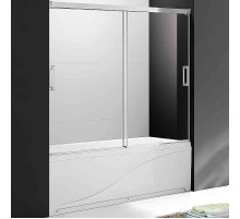 Шторка на ванну Cezares Tandem Soft 150x145 TANDEM-SOFT-VF-2-150/145-C-Cr-IV профиль Хром стекло прозрачное