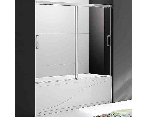 Заказать Шторка на ванну Cezares Tandem Soft 160x145 TANDEM-SOFT-VF-2-160/145-C-Cr-IV профиль Хром стекло прозрачное в магазине сантехники Santeh-Crystal.ru