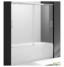 Шторка на ванну Cezares Tandem Soft 180 TANDEM-SOFT-VF-2-180/145-P-Cr профиль Хром стекло рифленое