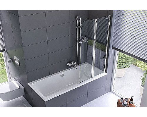 Заказать Шторка на ванну Excellent Fliper 80 KAAX.1309.800.PR Хром/Прозрачный в магазине сантехники Santeh-Crystal.ru