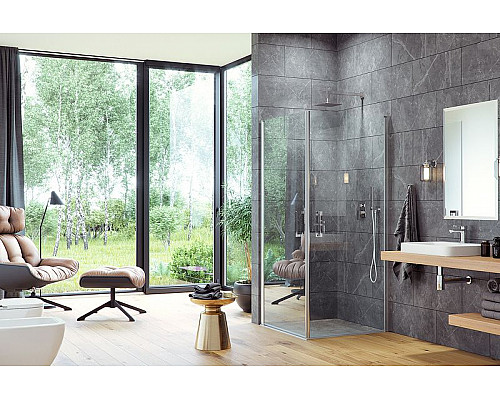 Приобрести Душевой уголок Excellent Mazo 90х90 KAEX.3022.1010.9090.LP профиль Хром стекло прозрачное в магазине сантехники Santeh-Crystal.ru