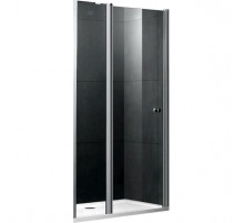 Душевая дверь в нишу Gemy New Rockcoco 100х190 латунный кронштейн профиль Хром стекло прозрачное