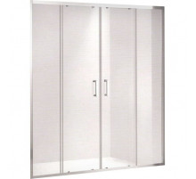 Душевая дверь в нишу Gemy Victoria 150х190 две раздвижные двери профиль Хром стекло прозрачное