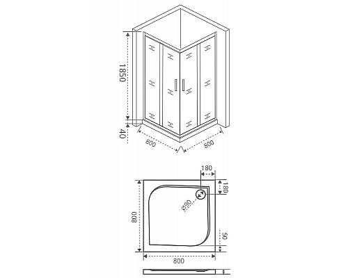 Купить Душевой уголок Good Door Infinity CR-80-G-CH 80х80 профиль Хром стекло Грейп в магазине сантехники Santeh-Crystal.ru
