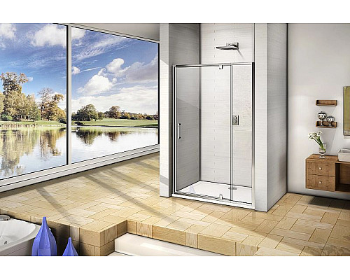 Заказать Душевая дверь Good Door Orion WTW-PD-90-С-СH 90 профиль Хром стекло прозрачное в магазине сантехники Santeh-Crystal.ru