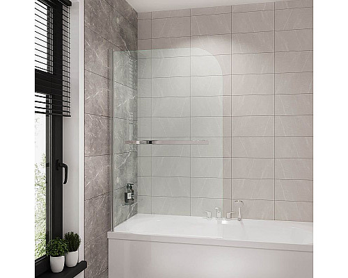 Приобрести Шторка на ванну Grossman 90 GR-104/1 профиль Хром стекло прозрачное в магазине сантехники Santeh-Crystal.ru