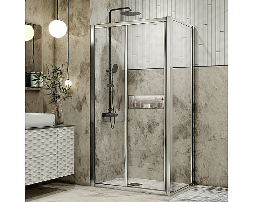 Santeh-Crystal.ru: Душевой уголок Grossman Alba 100х80 GR-1080Al профиль Хром стекло прозрачное Приобрести Душевой уголок Grossman Alba 100х80 GR-1080Al профиль Хром стекло прозрачное в магазине сантехники Santeh-Crystal.ru