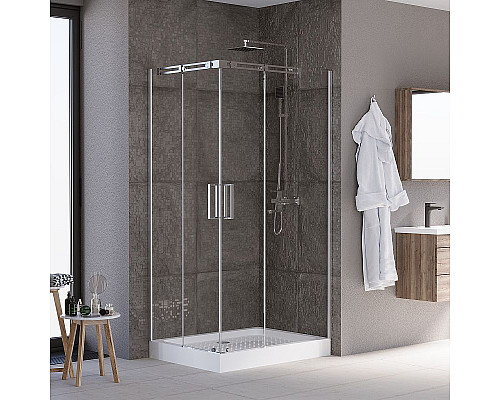 Купить Душевой уголок Grossman Galaxy 120x80 R GR-3120R профиль Хром стекло прозрачное в магазине сантехники Santeh-Crystal.ru