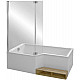 Купить Шторка на ванну Jacob Delafon Bain Douche Neo 112x140 E4930-GA профиль Хром стекло прозрачное в магазине сантехники Santeh-Crystal.ru