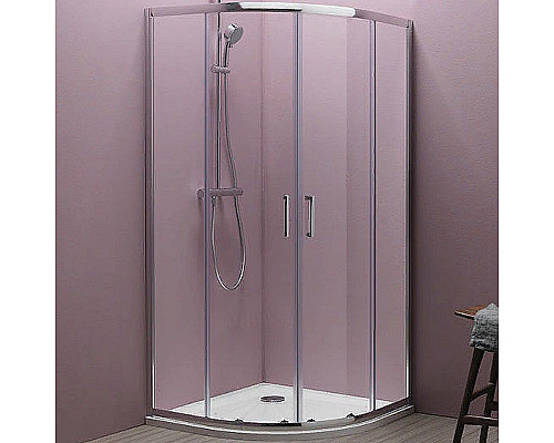 Купить Душевой уголок Kolpa San Eco Quat TKP 80x80 538570 профиль Хром стекло прозрачное в магазине сантехники Santeh-Crystal.ru
