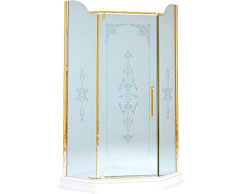 Santeh-Crystal.ru: Душевой уголок Migliore Diadema Penta 100x100 24167 профиль Золото стекло матовое с декором Заказать Душевой уголок Migliore Diadema Penta 100x100 24167 профиль Золото стекло матовое с декором в магазине сантехники Santeh-Crystal.ru