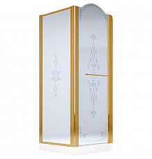 Душевой уголок Migliore Diadema 90x90 R 22683 профиль Бронза стекло матовое с декором