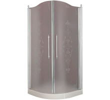Душевой уголок Migliore Diadema 90x90 20419 профиль Хром стекло матовое с декором