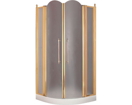 Купить Душевой уголок Migliore Diadema 90x90 22678 профиль Золото стекло матовое в магазине сантехники Santeh-Crystal.ru