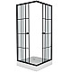 Купить Душевой уголок Niagara NG-0180-14 80х80 профиль Черный стекло прозрачное с принтом в магазине сантехники Santeh-Crystal.ru