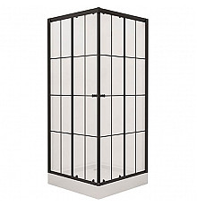Душевой уголок Niagara NG-0190-14 90х90 профиль Черный стекло прозрачное с принтом