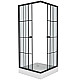 Купить Душевой уголок Niagara NG-0190-14 90х90 профиль Черный стекло прозрачное с принтом в магазине сантехники Santeh-Crystal.ru