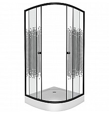 Душевой уголок Niagara Eco 80х80 NG-003-14 Black профиль Черный стекло с рисунком