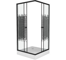Душевой уголок Niagara Eco 80х80 NG-008-14Q Black профиль Черный стекло с рисунком
