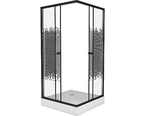 Santeh-Crystal.ru: Душевой уголок Niagara Eco 90х90 NG-009-14Q Black профиль Черный стекло с рисунком Купить Душевой уголок Niagara Eco 90х90 NG-009-14Q Black профиль Черный стекло с рисунком в магазине сантехники Santeh-Crystal.ru