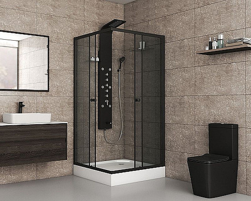 Santeh-Crystal.ru: Душевой уголок Niagara Eco 90х90 NG-009-14QT профиль Черный стекло тонированное Купить Душевой уголок Niagara Eco 90х90 NG-009-14QT профиль Черный стекло тонированное в магазине сантехники Santeh-Crystal.ru