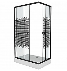 Душевой уголок Niagara Eco 120х80 NG-012-14Q Black профиль Черный стекло с рисунком