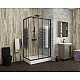 Купить Душевой уголок Niagara Eco 120х80 NG-012-14Q Black профиль Черный стекло с рисунком в магазине сантехники Santeh-Crystal.ru