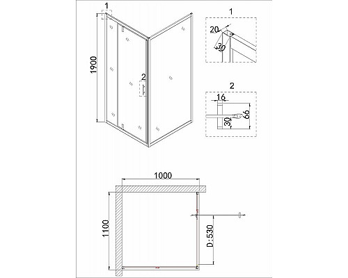 Заказать Душевой уголок Niagara Nova 110х100 NG-63-11A-A100 профиль Хром стекло прозрачное в магазине сантехники Santeh-Crystal.ru