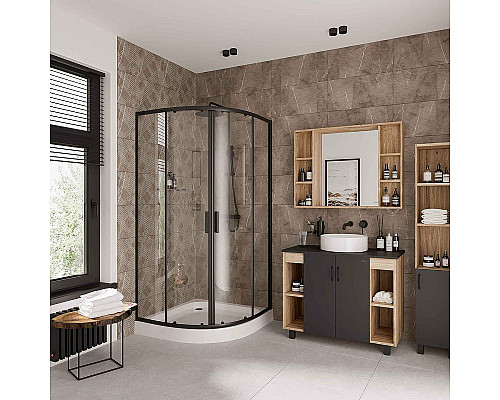 Приобрести Душевой уголок Niagara Nova 80х80 NG-6886-08 BLACK профиль Черный стекло прозрачное в магазине сантехники Santeh-Crystal.ru